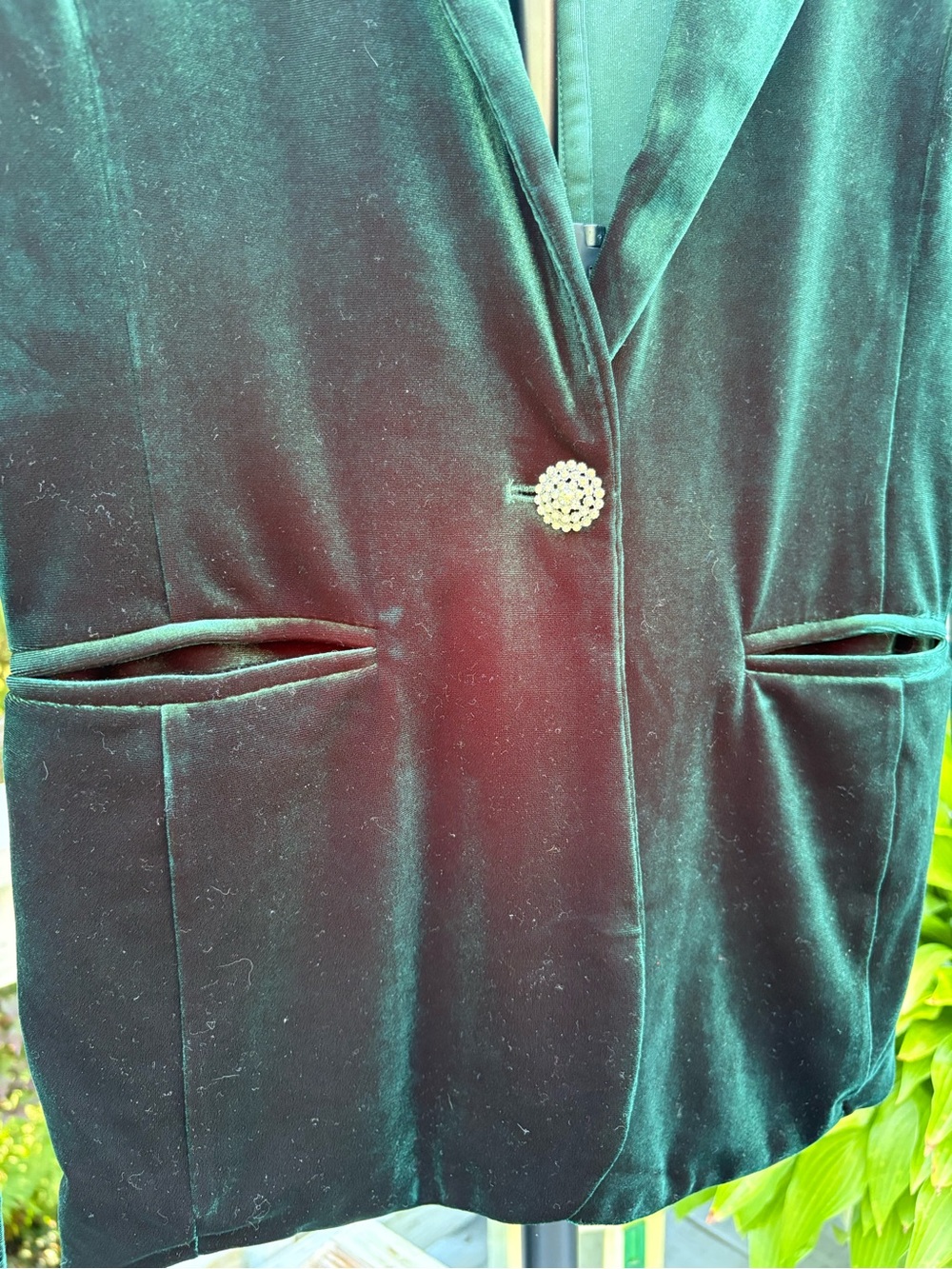 Tahari Teal Velvet Blazer - Picture 2 of 6